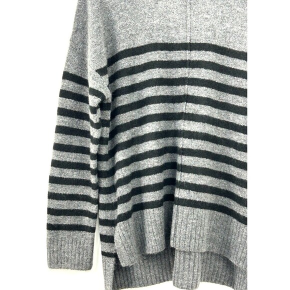 Anthropologie Current Air Womens Gray Black L Sweater Stripe Ribbed Boho Retro H - Picture 8 of 9